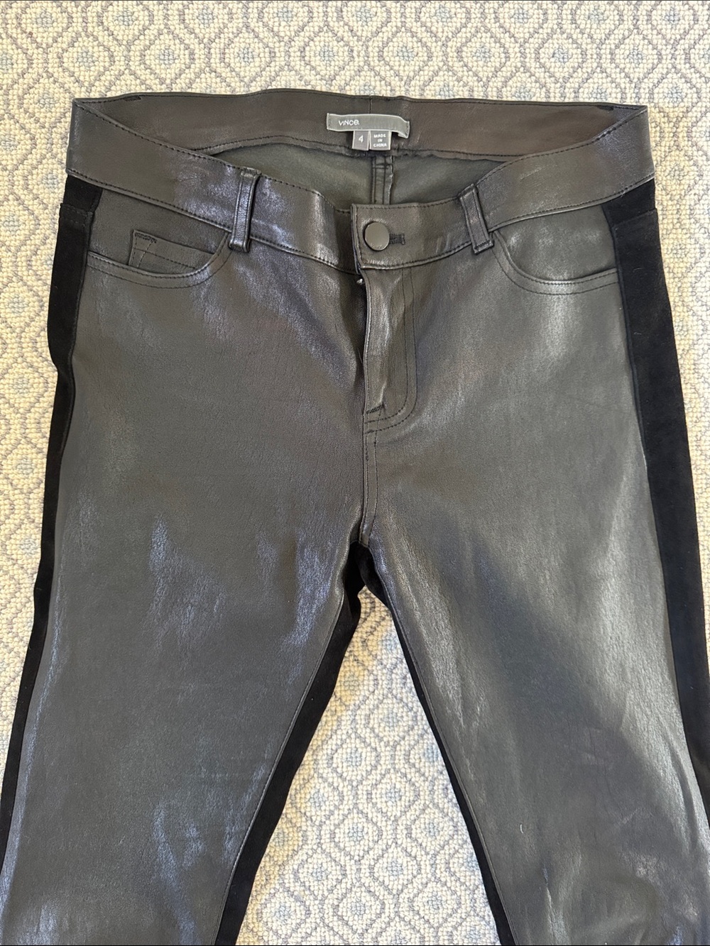 Vince Low Rise Leather Pants